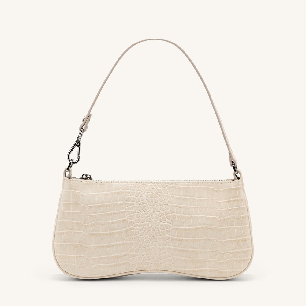 JW PEI White Croc-Textured Shoulder Bag